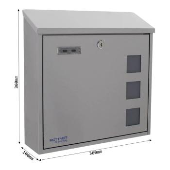 Preview: Rottner Edelstahl-Briefkasten Muro Inox T06048